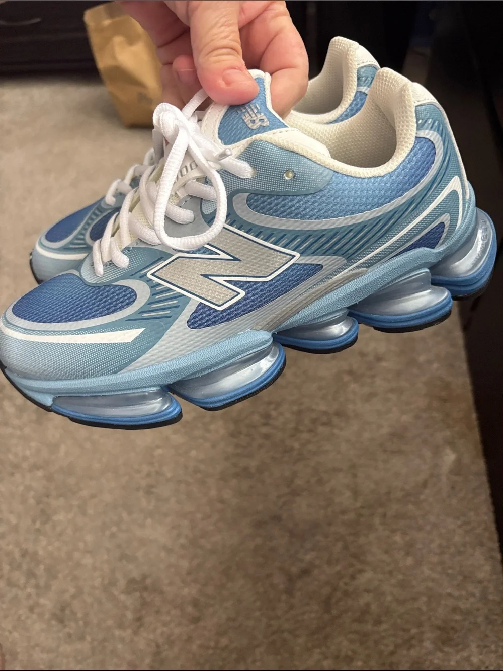 New Balance Kids Light Blue & White Sneakers